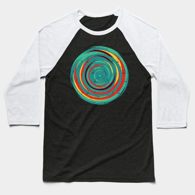 colorful abstract circle geometric illustration Baseball T-Shirt by meisuseno